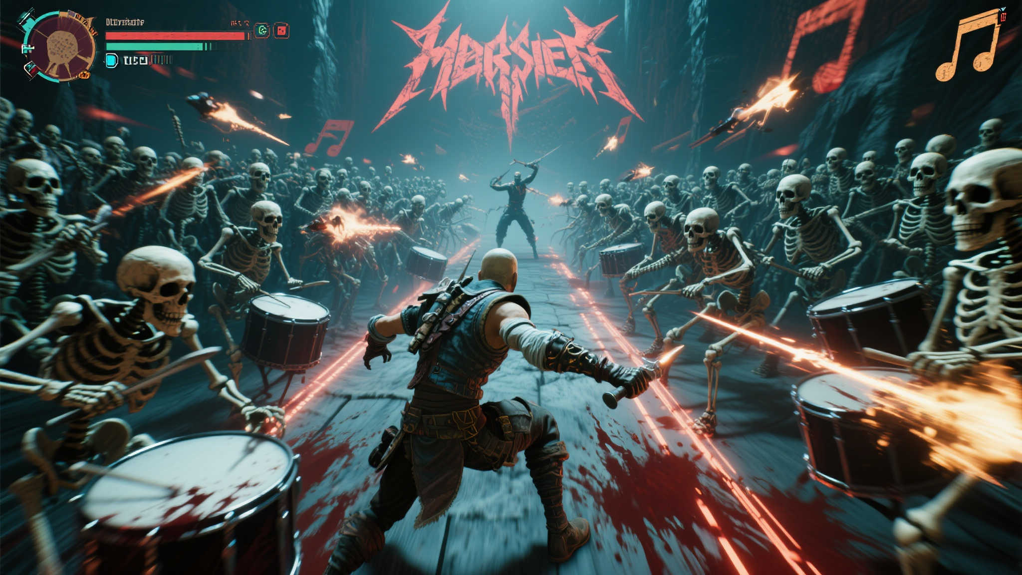 《节奏魔女 舞动的骷髅》:音律与生存交织的全新冒险 例如,在一首快节奏的重金属背景乐中,玩家